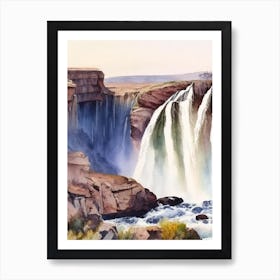 Shoshone Falls, United States Water Colour  (3) Art Print