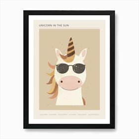 Unicorn With Sunglasses Muted Pastel 4 Poster Art Print