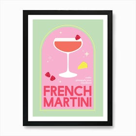 French Martini Cocktail Art Print