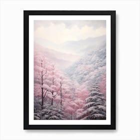Dreamy Winter Painting Great Smoky Mountains Nationial Park United States 1 Art Print