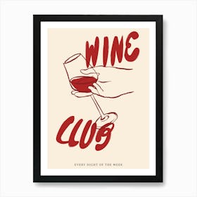 Red Wine Club Art Print