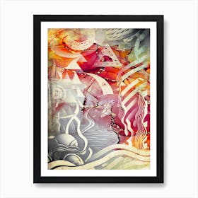 Sea Surreal Art Illustration In A Painting Style 06 Art Print