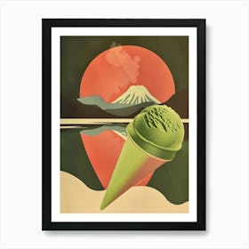 Matcha Ice Cream Mid Century Modern 3 Art Print