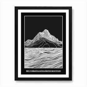 Ben Vorlich Loch Lomond Mountain Line Drawing 7 Poster Art Print