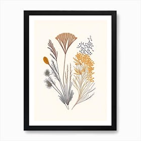 Caraway Seeds Spices And Herbs Minimal Line Drawing 2 Art Print