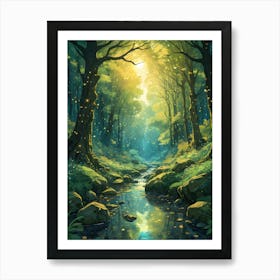 Enchanted Forest Stream Art Print