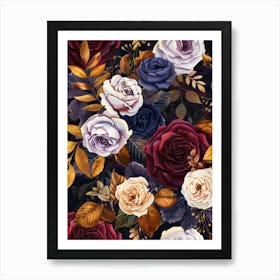 Roses Wallpaper Art Print