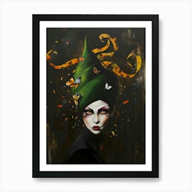 Woman With A Green Turban Art Print