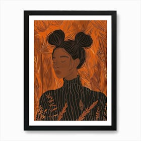 Black Girl In The Forest Art Print