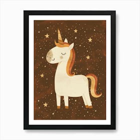 Cute Starry Unicorn Muted Pastels 2 Art Print