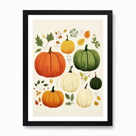 Cute Pumpkin Illustration 3 Art Print