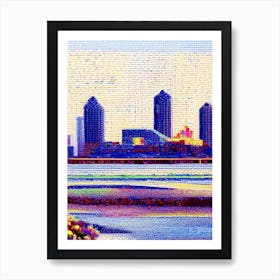 Tempe, City Us  Pointillism Art Print