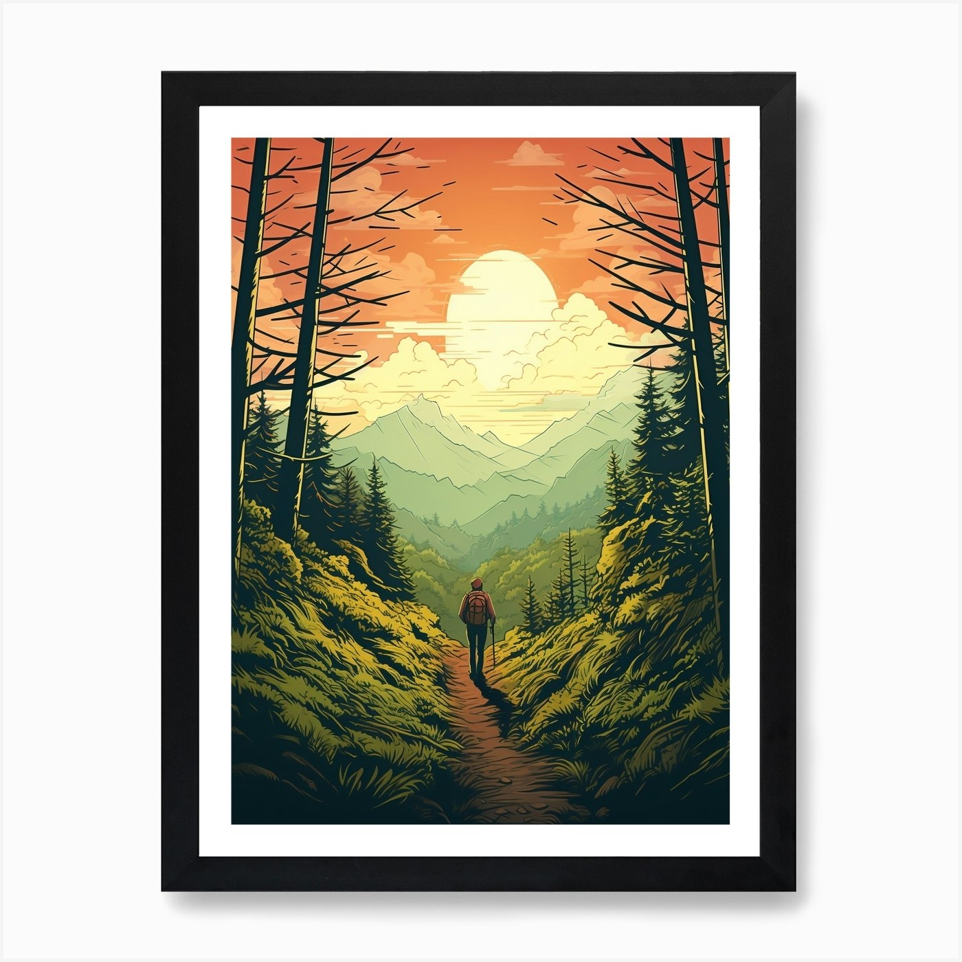 Appalachian Trail USA 1 Vintage Tra gerahmtes Wandbild Poster Leinwanddruck Bild - Bild 2 von 4