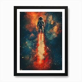 Beautiful Retro Astronaut 11 Art Print