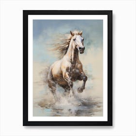 A Horse Painting In The Style Of Impressionistic Brushwork 4 Art Print