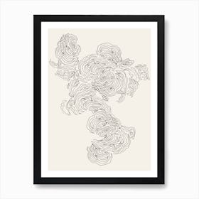 Abstract Line Clouds Art Print