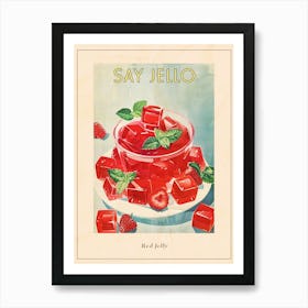 Red Jelly Vintage Cookbook Inspired 1 Poster Art Print