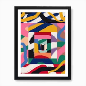 Rainbow Ribbons Abstract Art Print