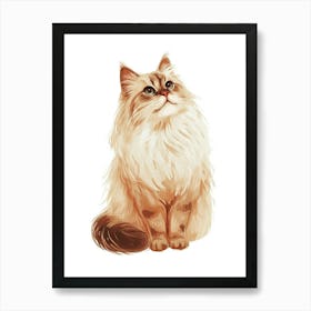 Selkirk Rex Cat Clipart Illustration 2 Art Print