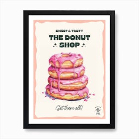 Stack Of Strawberry Donuts The Donut Shop 0 Art Print