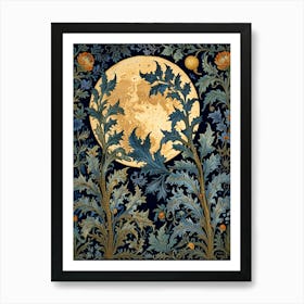 William Morris Moon And Flowers 1 Art Print