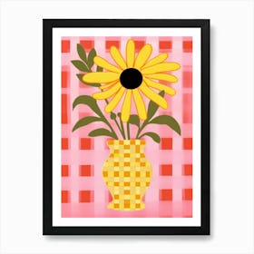 Wild Flowers Yellow Tones In Vase 2 Art Print