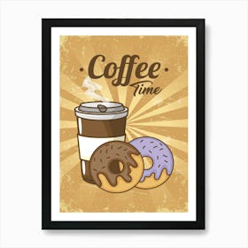 Coffee Time - coffee poster, kitchen wall art 4 Art Print