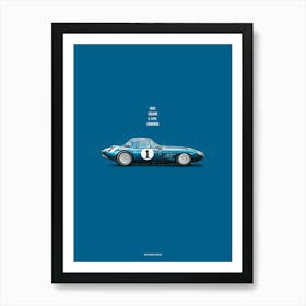 Cars in Colors, Jaguar E-Type Lowdrag Art Print