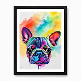 French Bulldog Rainbow Oil Painting Dog Art Print