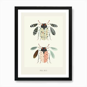 Colourful Insect Illustration Pill Bug 8 Poster Art Print