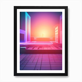 Futuristic Science Fiction Glowing Monolith Art Print