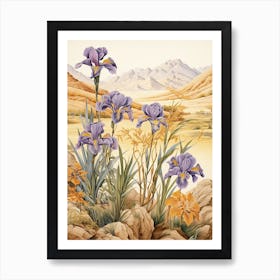 Japanese Iris Victorian Style 3 Art Print