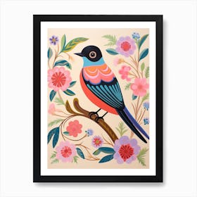 Pink Scandi Barn Swallow 2 Art Print