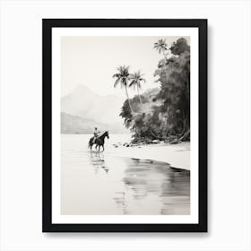 A Horse Oil Painting In El Nido Beaches, Philippines, Portrait 4 Art Print
