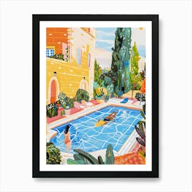 Pool In The Garden Art Print