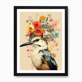 Bird With A Flower Crown Mockingbird 3 Art Print