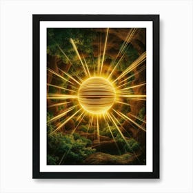 Golden Sun In The Forest Art Print