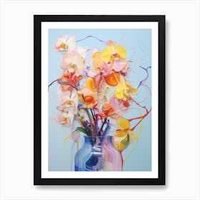 Abstract Flower Painting Orchid 1 Art Print