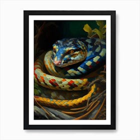 Eastern Rat Snake Painting Art Print