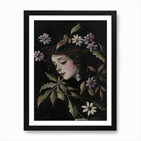 Girl With Flowers 4 Art Print