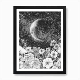 Moonlight In The Garden Art Print