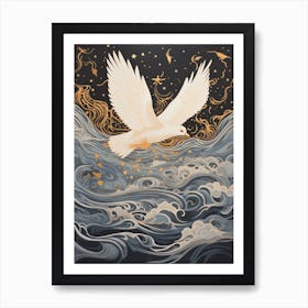 Dove 1 Gold Detail Painting Art Print