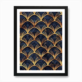 Gold Deco Pattern Art Print