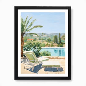 Sun Lounger By The Pool In Tuscany Italy Art Print