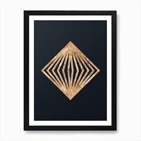 Abstract Geometric Gold Glyph on Dark Teal n.0147 Art Print