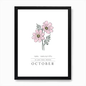 October Cosmos Birth Flower 2 Art Print