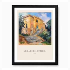 Villa Doria Pamphili Rome Italy 3 Vintage Cezanne Inspired Poster Art Print