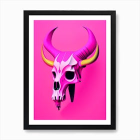 Animal Skull Pink Pop Art Art Print