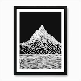 Ben Wyvis Mountain Line Drawing 2 Art Print