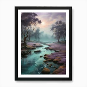 River In The Mist Art Print